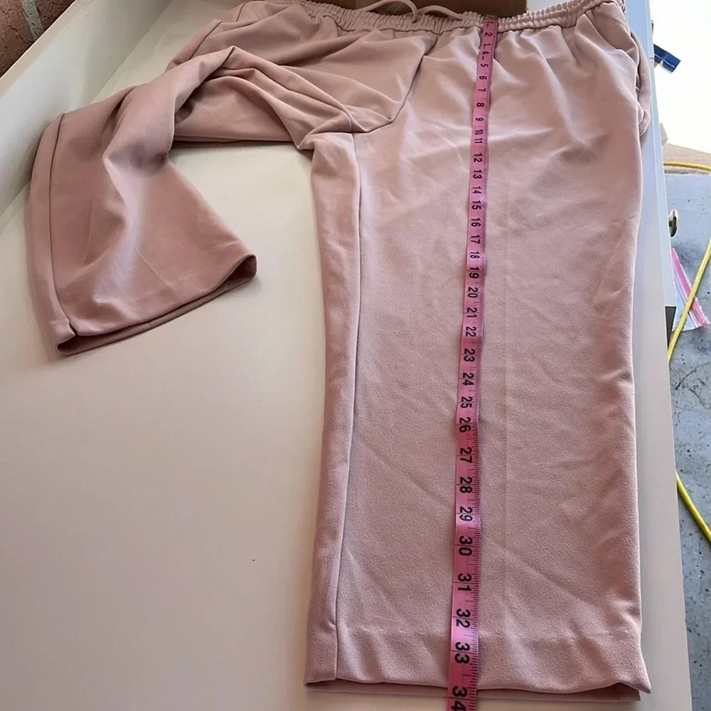 Imperfect lounge pants size 16p stretchy pink capri pants pockets drawstring